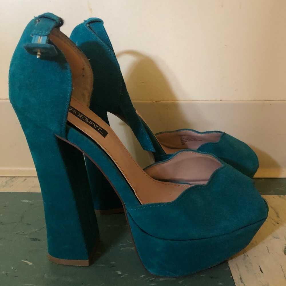 Teal Shoemint Platform Heels